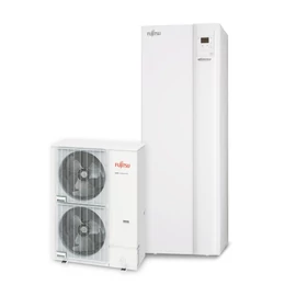 FUJITSU WGYK160DG9/WOYK140LCTA (hidraulikus egység+kültéri egység) Waterstage HPDUO levegő-víz hőszivattyú beépített 190 literes HMV tartállyal 13,5 kW,400V, R410 A