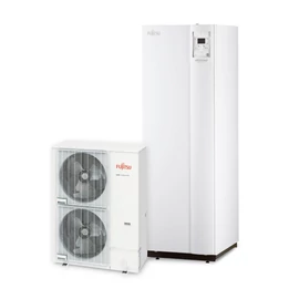 FUJITSU WGYK170DJ9/WOYK170LJL (hidraulikus egység+kültéri egység) Waterstage SHPDUO levegő-víz hőszivattyú ( beépített 190 literes HMV tartállyal) 17 kW,400V, R410 A