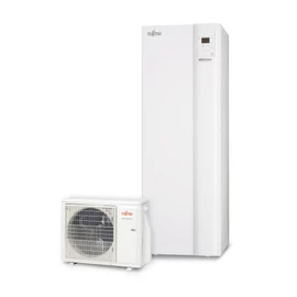 FUJITSU WGYA050ML3/WOYA060KLT (hidraulikus egység+kültéri egység) Waterstage levegő-víz hőszivattyú (beépített 190 literes HMV tartállyal) COMFORT DUO 4,5 kW,230V, R32