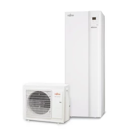 FUJITSU WGYA080ML3/WOYA080KLT (hidraulikus egység+kültéri egység) Waterstage levegő-víz hőszivattyú (beépített 190 literes HMV tartállyal) COMFORT DUO 7,5 kW,230V, R32