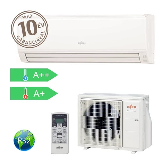 FUJITSU ASYG24KLCA/AOYG24KLCA (kültéri + beltéri egység) Oldalfali split klíma 7,1 kW Hősz. Inver. R32