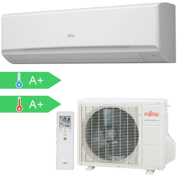 FUJITSU ASYG36LMTA/AOYG36LMTA (kültéri + beltéri egység) Oldalfali split klíma 9,4 kW, Hősziv.Inverter,R410A
