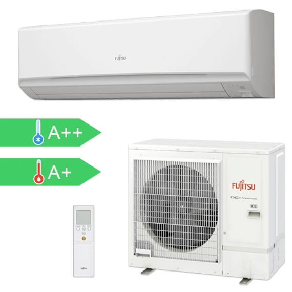 FUJITSU ASYG36KMTA/AOYG36KMTA (kültéri + beltéri egység) Oldalfali split klíma 9,4 kW, Hősziv.Inverter,R32